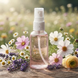 Flakon, 50 ml, transzparens, PET + Szórófej